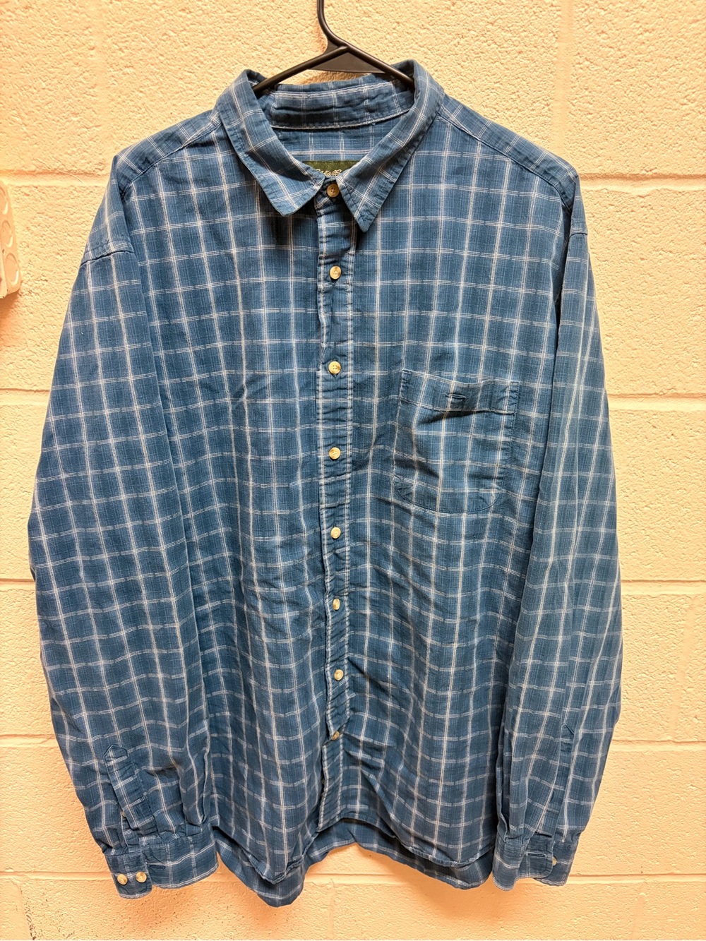 Eddie Bauer Blue Plaid Button-Down Shirt
